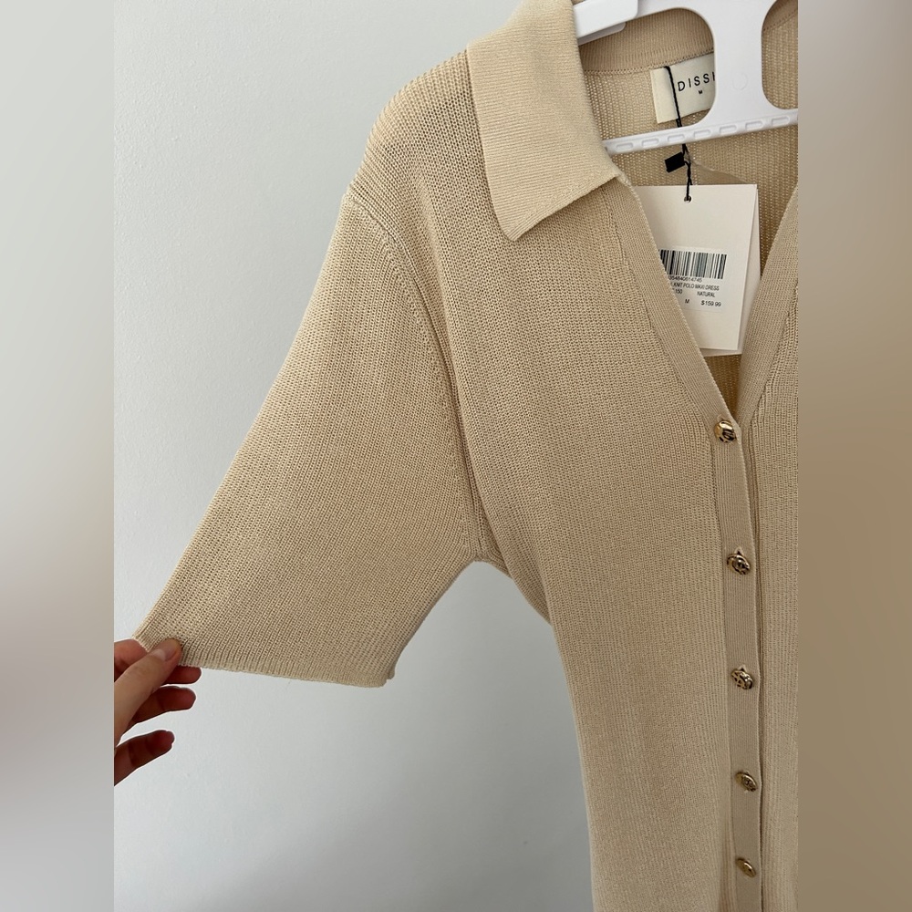 NWT DISSH Liam Natural Knit Polo Maxi Dress - Picture 8 of 12